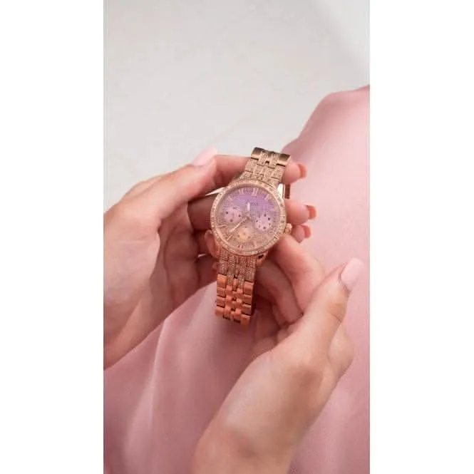 Guess Ladies Cascade Stainless Steel Rose Gold Watch GW0365L3