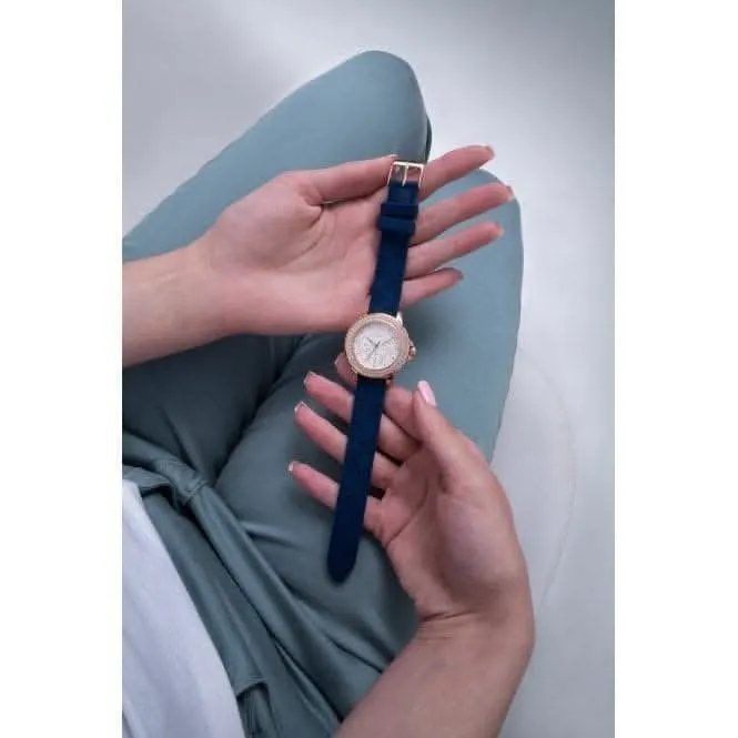 Guess Ladies Crown Jewel Silicone Rose Gold Watch GW0411L2
