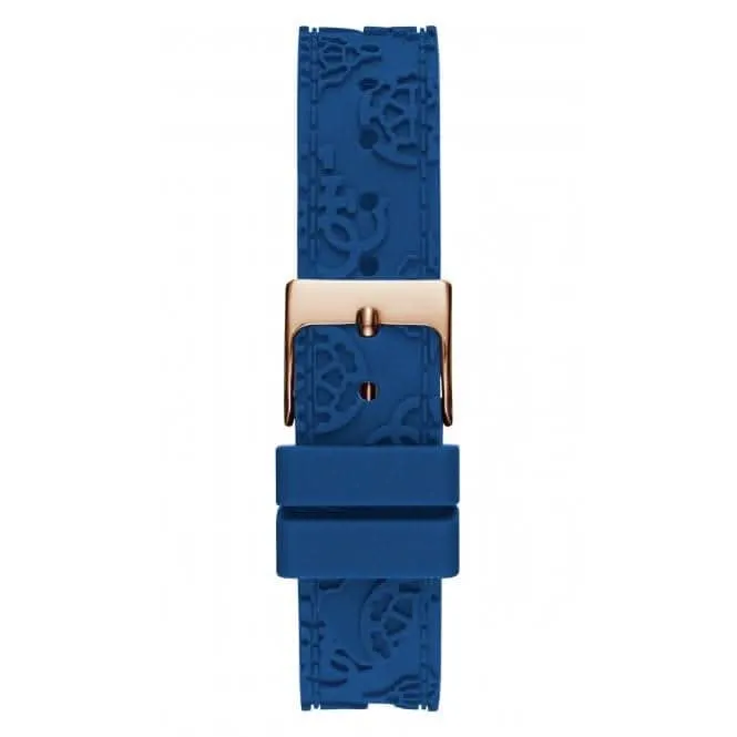 Guess Ladies Crown Jewel Silicone Rose Gold Watch GW0411L2
