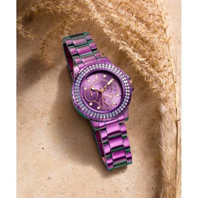 Guess Ladies Crown Jewel Stainless Steel Iridescent Watch GW0410L4