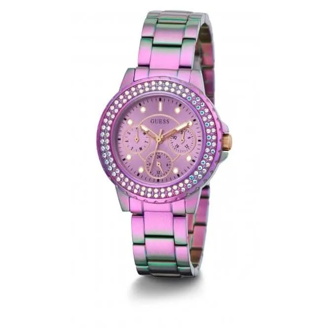 Guess Ladies Crown Jewel Stainless Steel Iridescent Watch GW0410L4