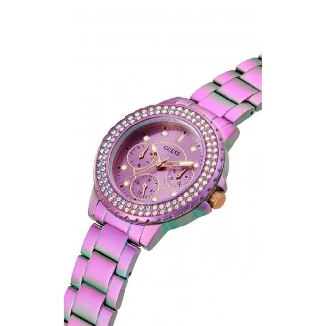 Guess Ladies Crown Jewel Stainless Steel Iridescent Watch GW0410L4