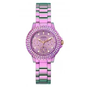 Guess Ladies Crown Jewel Stainless Steel Iridescent Watch GW0410L4