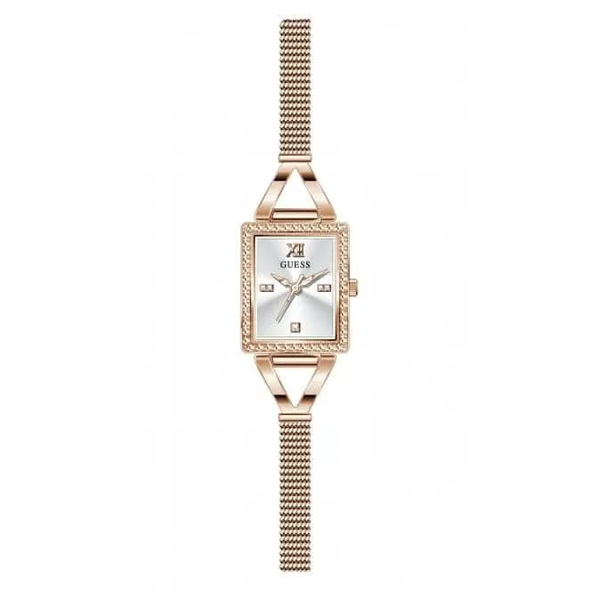 Guess Ladies Grace Stainless Steel Mesh Rose Gold Watch GW0400L3