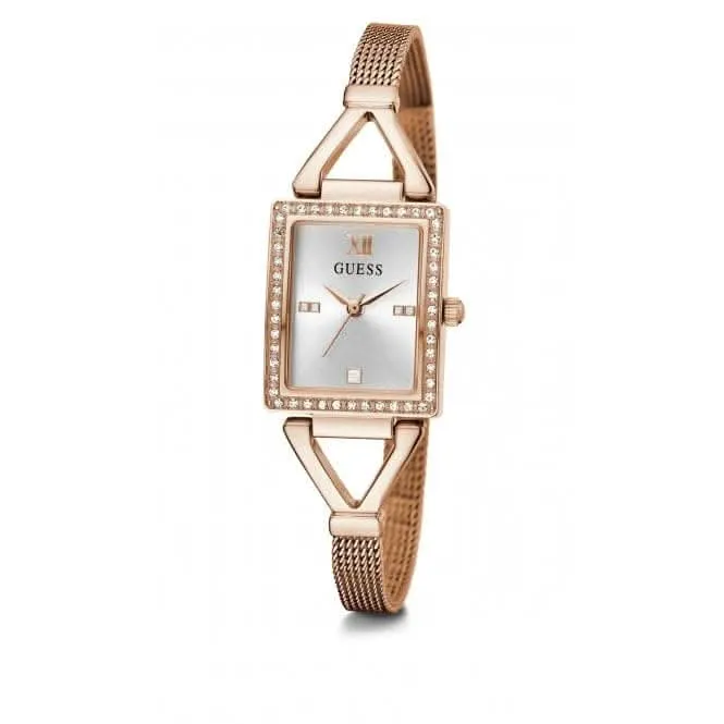 Guess Ladies Grace Stainless Steel Mesh Rose Gold Watch GW0400L3