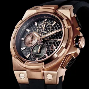 Jewelry Aries Watches ARIES GOLD MONARCH ROSE GOLD STAINLESS STEEL G 7312 RG-BKRG HI-TECH BLACK SYNTHETIC STRAP MEN'S WATCH