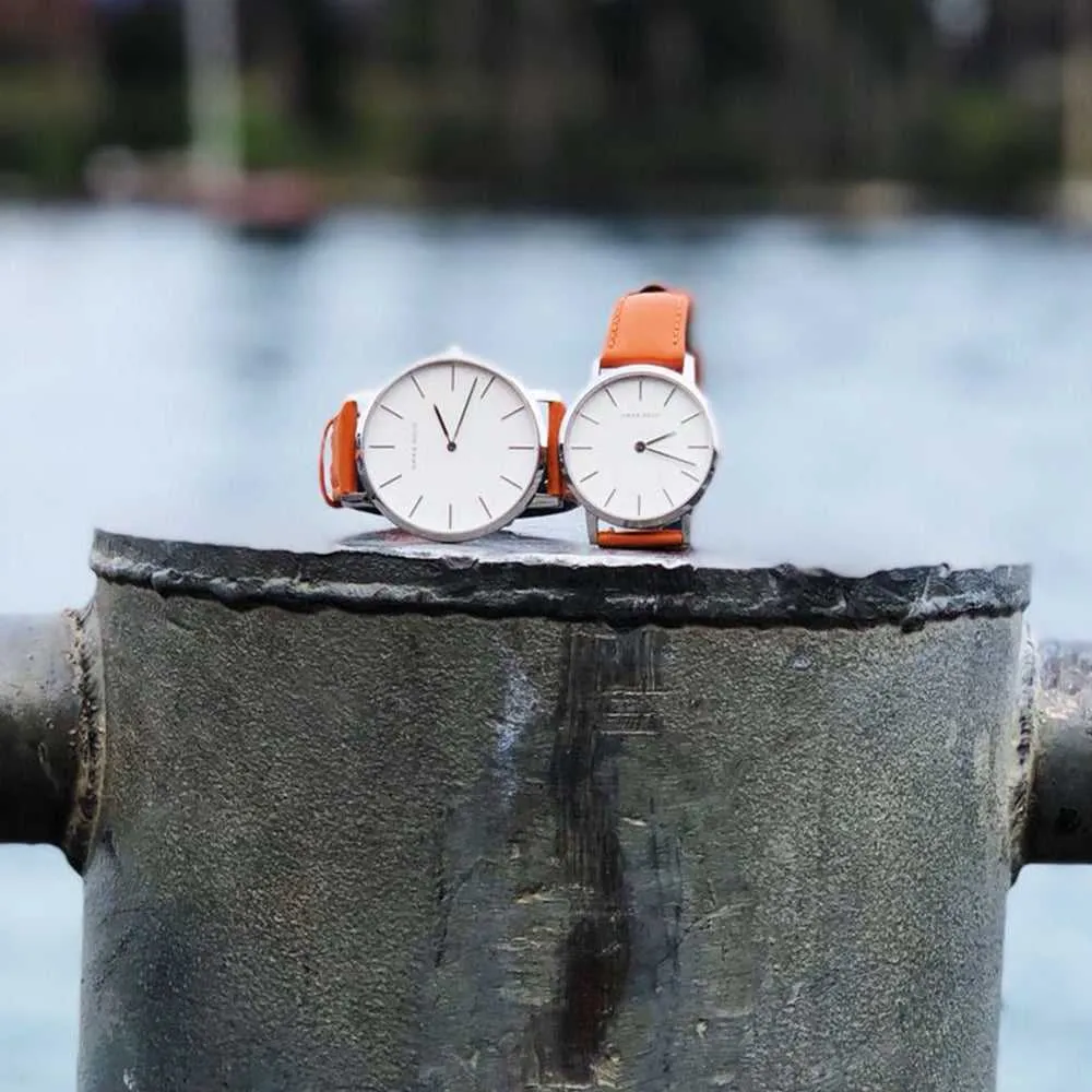Jewelry Aries Watches ARIES GOLD URBAN SANTOS SILVER STAINLESS STEEL L 1023 S-W BROWN LEATHER STRAP WOMEN'S WATCH