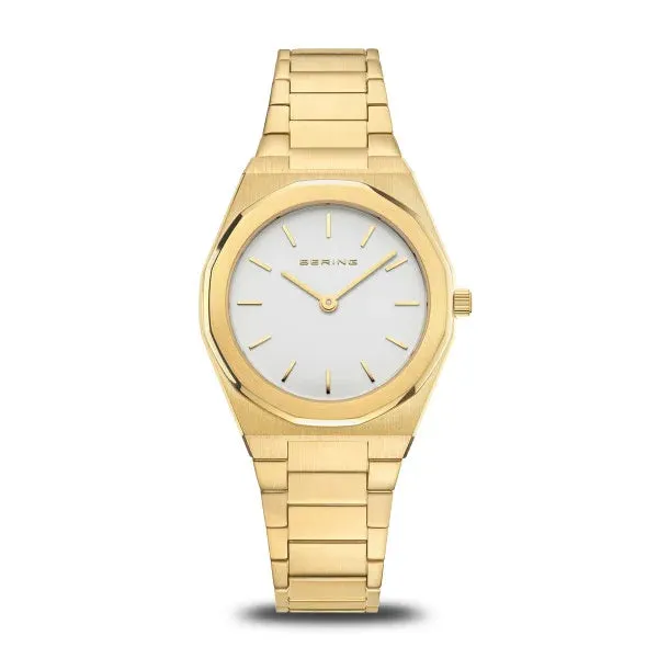 Jewelry Bering Watches Bering - Classic Polished/Brushed Gold 32mm Ladies Watch