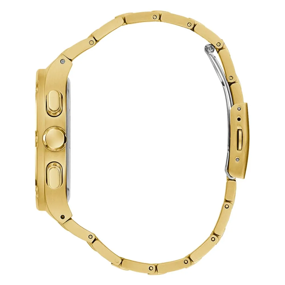 Jewelry Guess Watches Guess Chronograph Black Dial Gold Stainless Steel Strap Men Watch GW0572G2