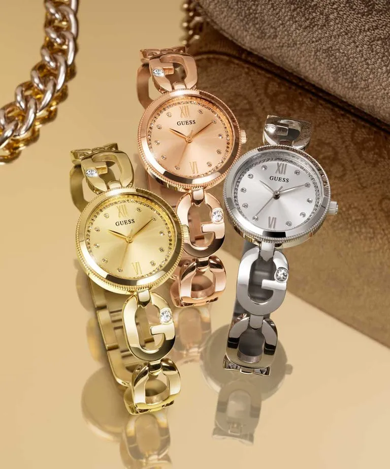 Jewelry Guess Watches Guess Ladies Rose Gold Tone G-Links Analog Watch GW0759L3