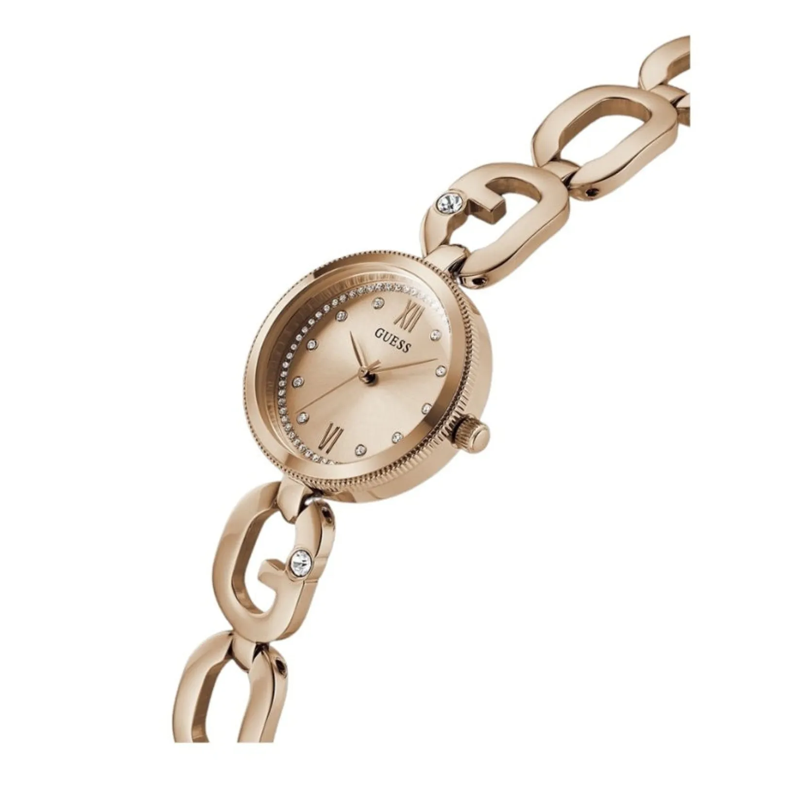 Jewelry Guess Watches Guess Ladies Rose Gold Tone G-Links Analog Watch GW0759L3