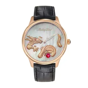 Jewelry Mathey-Tissot Watches Mathey-Tissot City Leather Collection Edmond Automatic Handcrafted Dragon Men's Watch