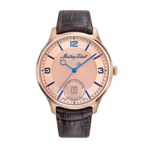 Jewelry Mathey-Tissot Watches Mathey-Tissot Edmond Automatic 3D Brown Strap Leather Men's Watch AC1886PSL