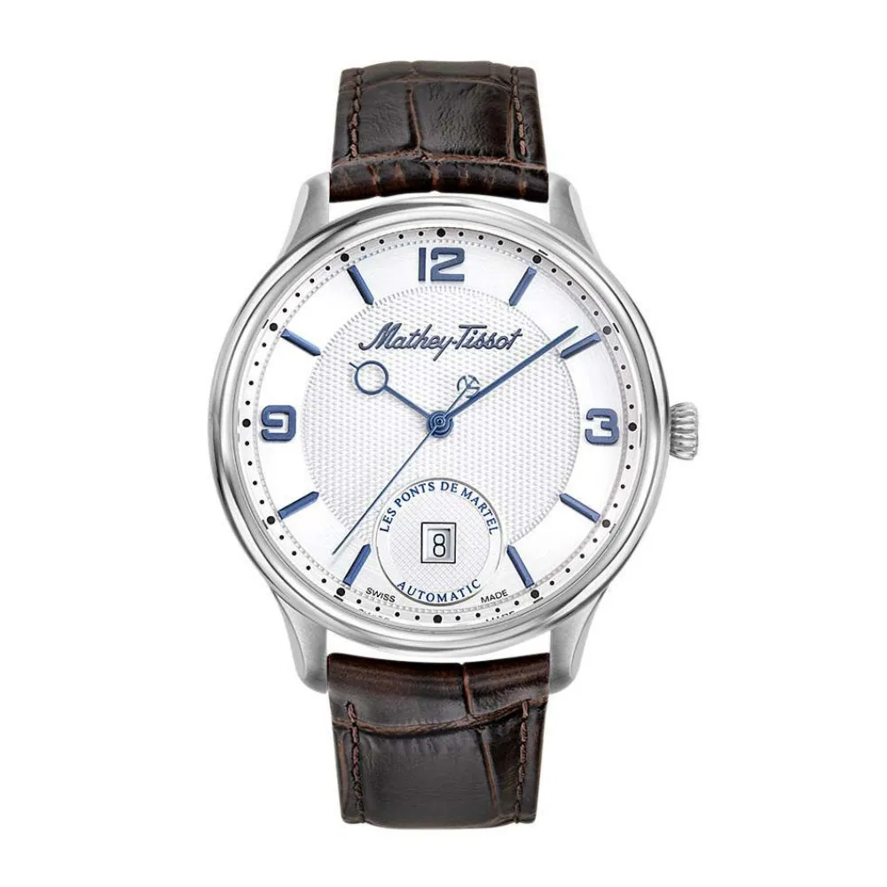Jewelry Mathey-Tissot Watches Mathey-Tissot Edmond Automatic 3D Brown Strap Leather Men's Watch