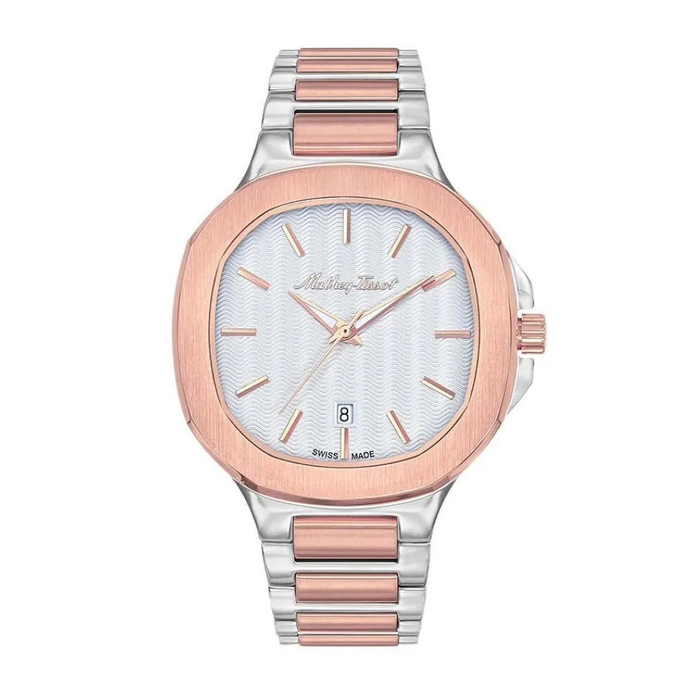 Jewelry Mathey-Tissot Watches Mathey-Tissot Evasion Collection Two-Tone Rose Gold Strap Men's Watch