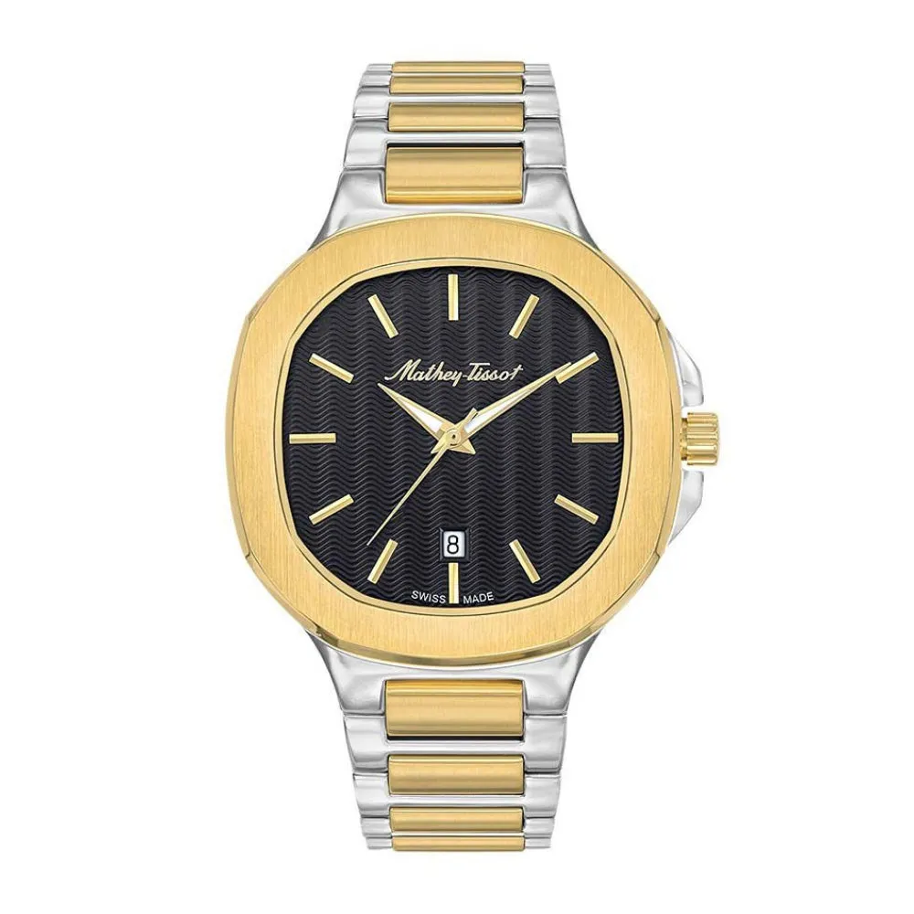 Jewelry Mathey-Tissot Watches Mathey-Tissot Evasion Collection Two-Tone Strap Men's Watch