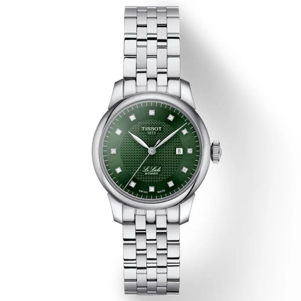 Jewelry Tissot Watches TISSOT LE LOCLE T0062071109600 29mm GREEN DIAL AUTOMATIC LADIES' WATCH