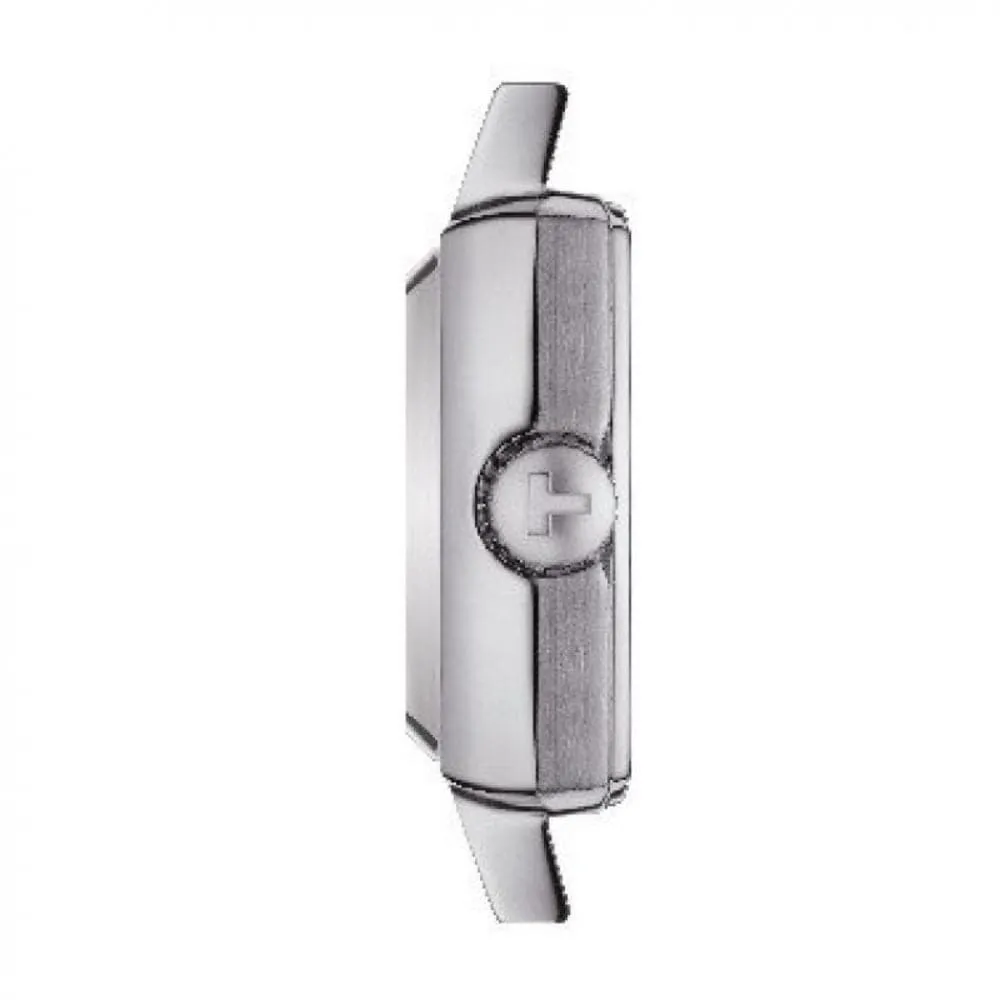 Jewelry Tissot Watches Tissot Lovely Square Blue Dial Silver Stainless Steel Strap Women Watch T0581091104101