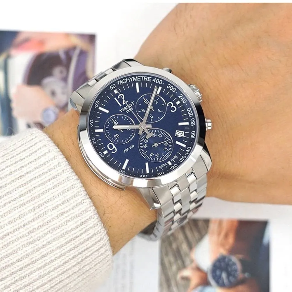Jewelry Tissot Watches TISSOT PRC T1144171104700 BLUE DIAL STAINLESS STEEL MEN'S WATCH