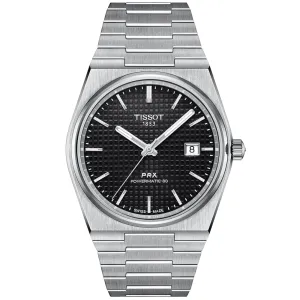 Jewelry Tissot Watches Tissot PRX Powermatic 80 Black Dial Silver Stainless Steel Strap Men Watch T1372071105100