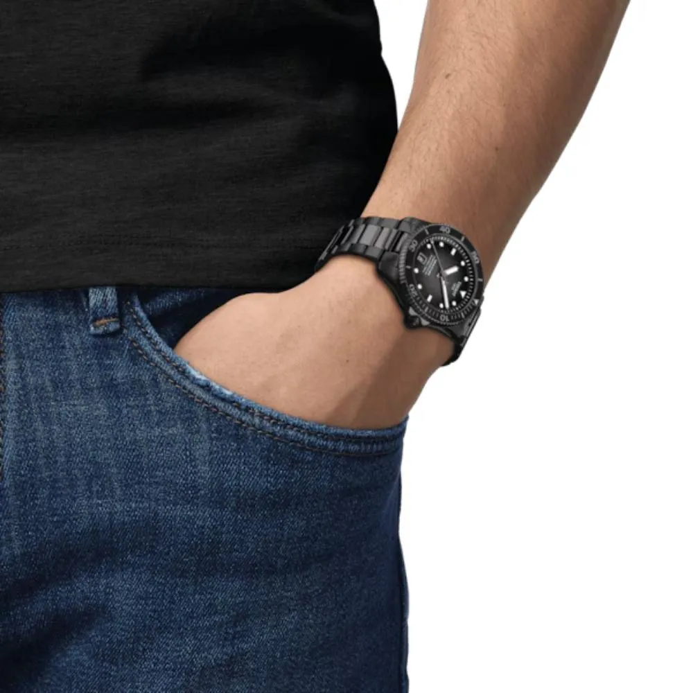 Jewelry Tissot Watches Tissot Seastar 1000 Powermatic 80 Black Stainless Steel Unisex Watch T1208073305100