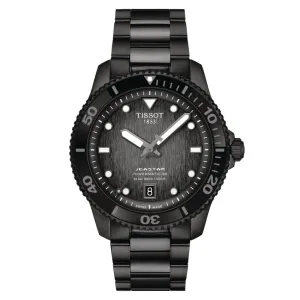 Jewelry Tissot Watches Tissot Seastar 1000 Powermatic 80 Black Stainless Steel Unisex Watch T1208073305100