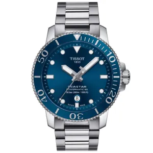 Jewelry Tissot Watches TISSOT SEASTAR POWERMATIC 80 BLUE DIAL STAINLESS STEEL MEN'S WATCH T1204071104103