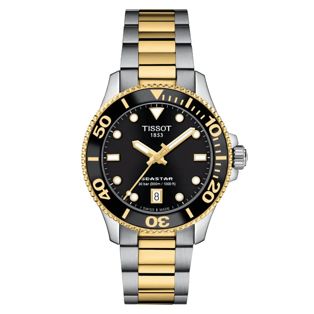 Jewelry Tissot Watches Tissot Seastar Two-Tone Stainless Steel Strap  Watch T1202102205100