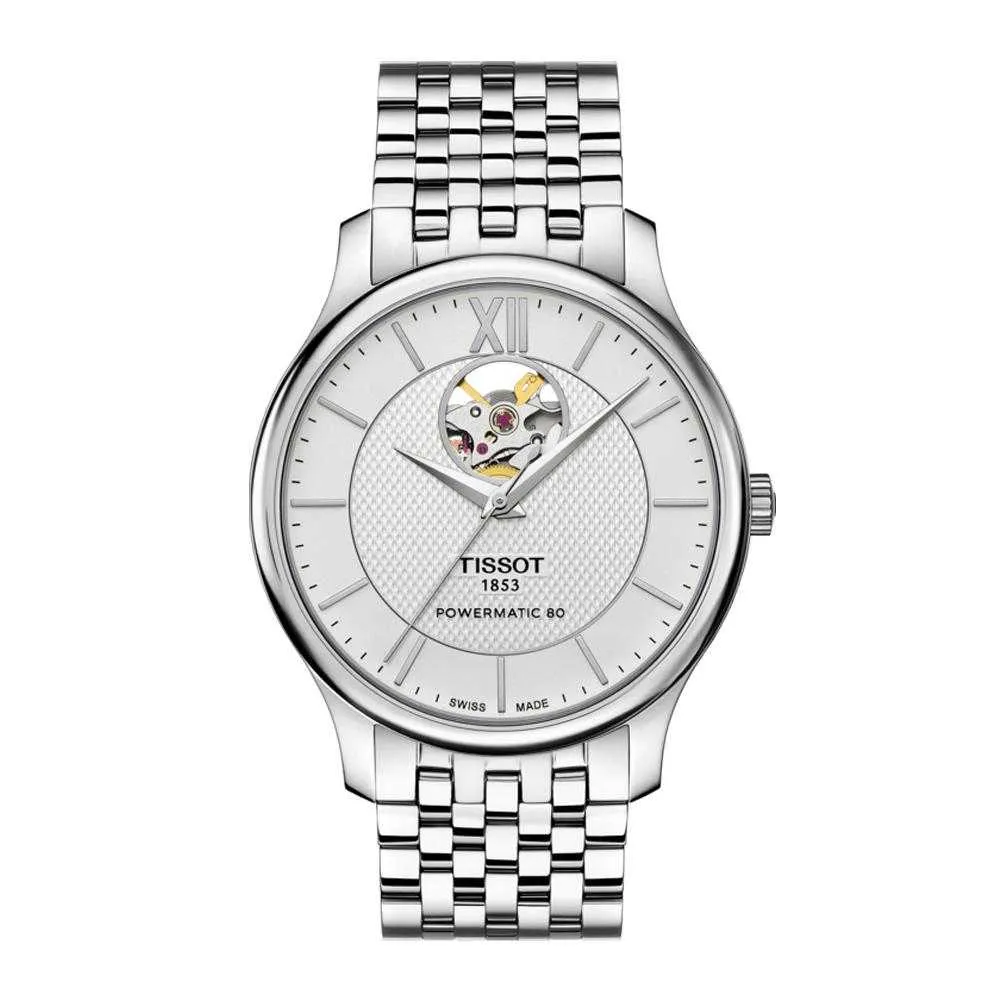 Jewelry Tissot Watches TISSOT T0639071103800 TRADITION POWERMATIC 80 OPEN HEART MEN'S WATCH