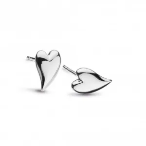 Kit Heath Desire Kiss Rhodium Plate Mini Heart Stud Earrings 40BK Kit Heath Jewelry And Accessories