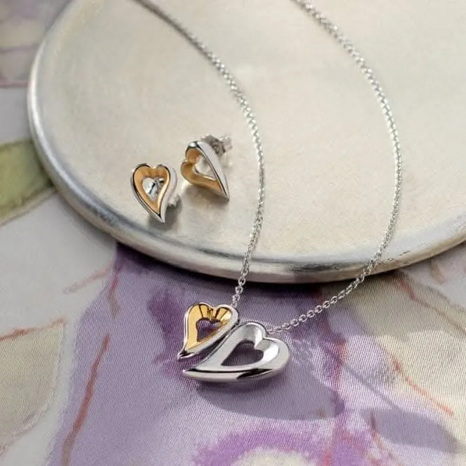 Kit Heath Desire Love Story Gold Heart Stud Earrings 40521GDS Kit Heath Jewelry And Accessories