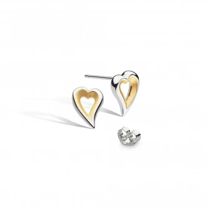 Kit Heath Desire Love Story Gold Heart Stud Earrings 40521GDS Kit Heath Jewelry And Accessories
