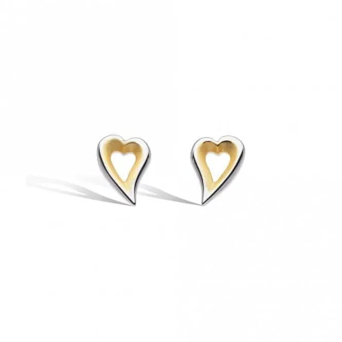 Kit Heath Desire Love Story Gold Heart Stud Earrings 40521GDS Kit Heath Jewelry And Accessories