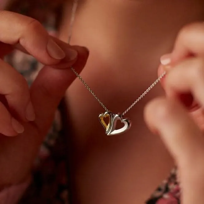 Kit Heath Desire Love Story Gold Twinned Heart Necklace 90522GDS Kit Heath Jewelry And Accessories