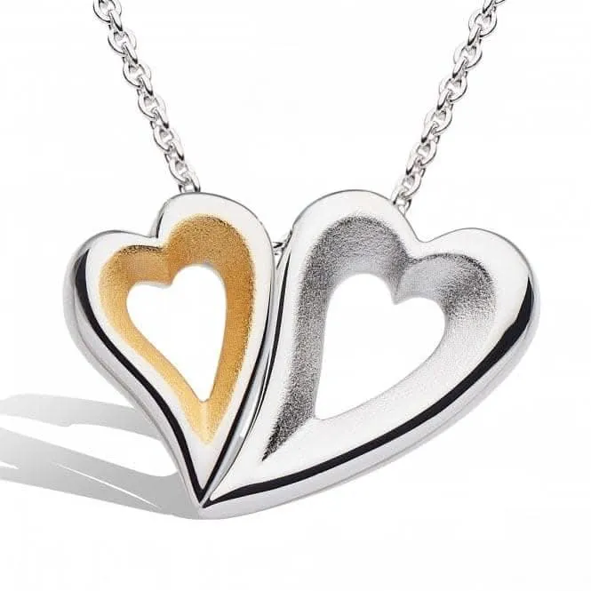 Kit Heath Desire Love Story Gold Twinned Heart Necklace 90522GDS Kit Heath Jewelry And Accessories