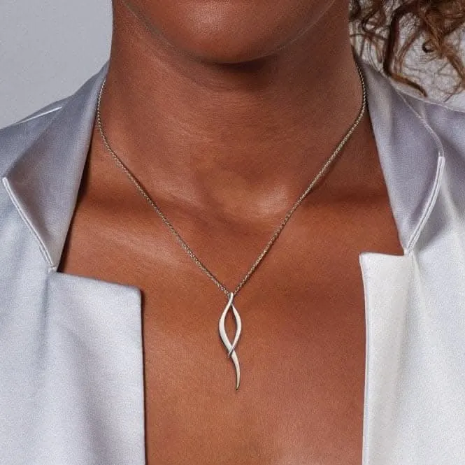 Kit Heath Entwine Twist Rhodium Plate 18" Necklace 90223RP Kit Heath Jewelry And Accessories