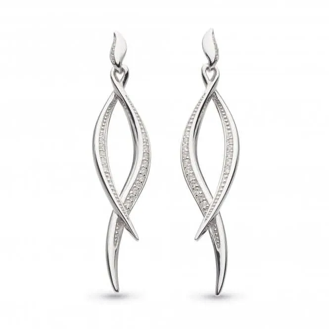 Kit Heath Entwine Twist with Zirconia Drop Earrings 50225CZ Kit Heath Jewelry And Accessories