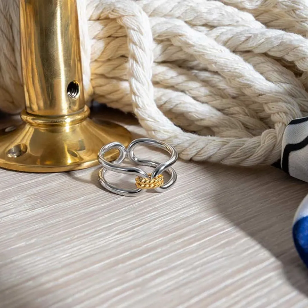 Kit Heath Marina Rope Bar Link Golden Ring 21091GR Kit Heath Jewelry And Accessories