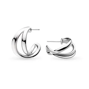 Kit Heath Serenity Grande Cross Over Semi Stud Hoops 61186RP Kit Heath Jewelry And Accessories