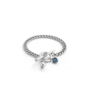 Ladies Charismatic Blue Silver Faceted Crystal Medium Two Expearltional Bracelet PUL2374AZUMTL0M Unode50 Jewelry And Accessories