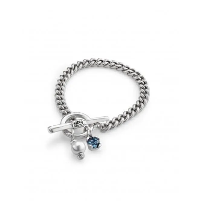 Ladies Charismatic Blue Silver Faceted Crystal Medium Two Expearltional Bracelet PUL2374AZUMTL0M Unode50 Jewelry And Accessories