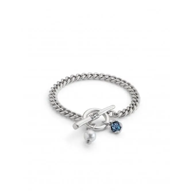 Ladies Charismatic Blue Silver Faceted Crystal Medium Two Expearltional Bracelet PUL2374AZUMTL0M Unode50 Jewelry And Accessories
