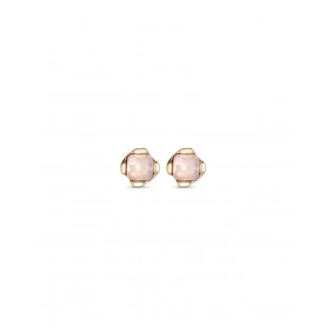 Ladies Charismatic Gold Aura Pink Faceted Crystal Earrings PEN0913RSAORO0U Unode50 Jewelry And Accessories