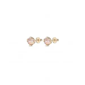 Ladies Charismatic Gold Aura Pink Faceted Crystal Earrings PEN0913RSAORO0U Unode50 Jewelry And Accessories
