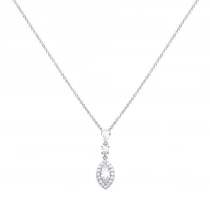 Marquise Pave Surround Cubic Zirconia Necklace N4340 Diamonfire Jewellery