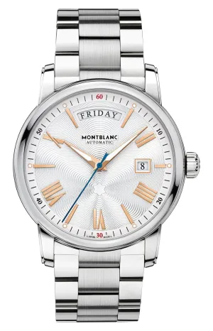 Montblanc pen Montblanc 4810 Automatic Stainless Steel Silver Dial Day/Date Mens Watch 114854