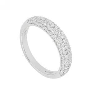 Pave Set Zirconia Dome Ring Diamonfire Jewellery
