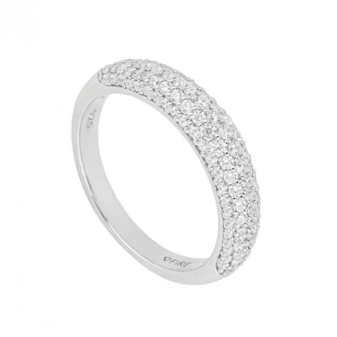 Pave Set Zirconia Dome Ring Diamonfire Jewellery