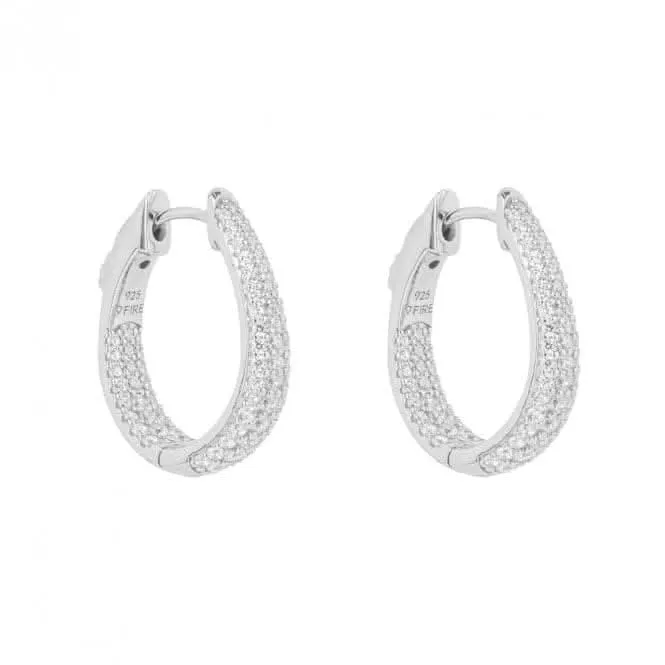 Pave Set Zirconia Hoop Earrings E6187 Diamonfire Jewellery