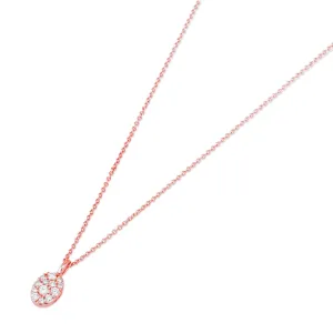 Ponte Vecchio Jewellery Ponte Vecchio 18ct Rose Gold 0.14ct Diamond Pave Oval Necklace